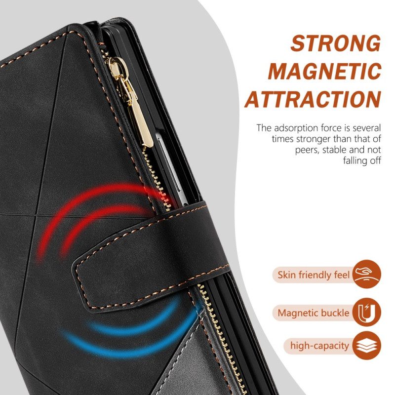 Lederhüllen Samsung Galaxy Z Fold 7 Zweifarbige Brieftasche