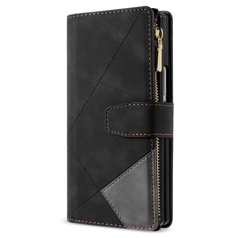 Lederhüllen Samsung Galaxy Z Fold 7 Zweifarbige Brieftasche
