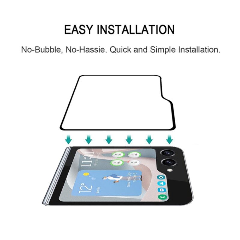 Displayschutzfolie Aus Gehärtetem Glas Für Samsung Galaxy Z Flip 7 Fe / Z Flip 6. Mit Schwarzem Rand