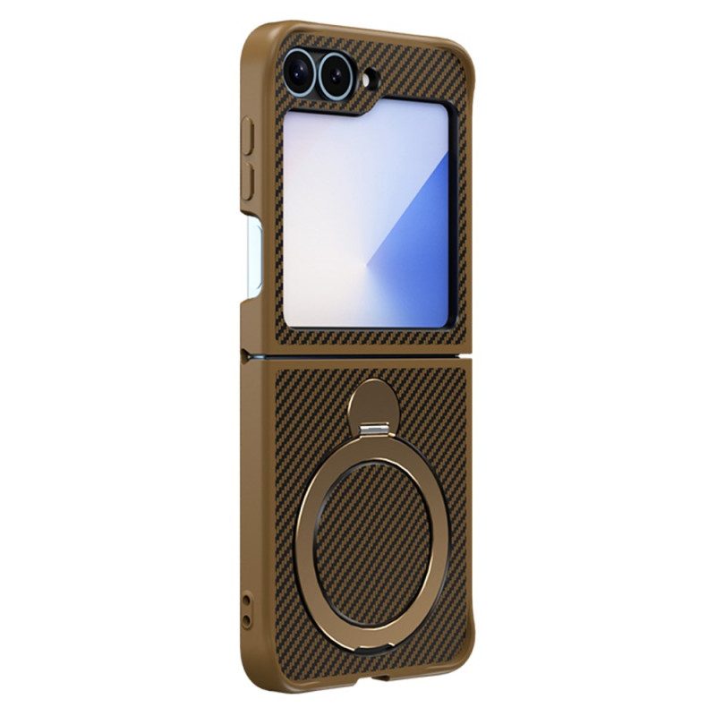 Hülle Für Samsung Galaxy Z Flip 7 Fe Carbonfaser-design Mit Magnetständer