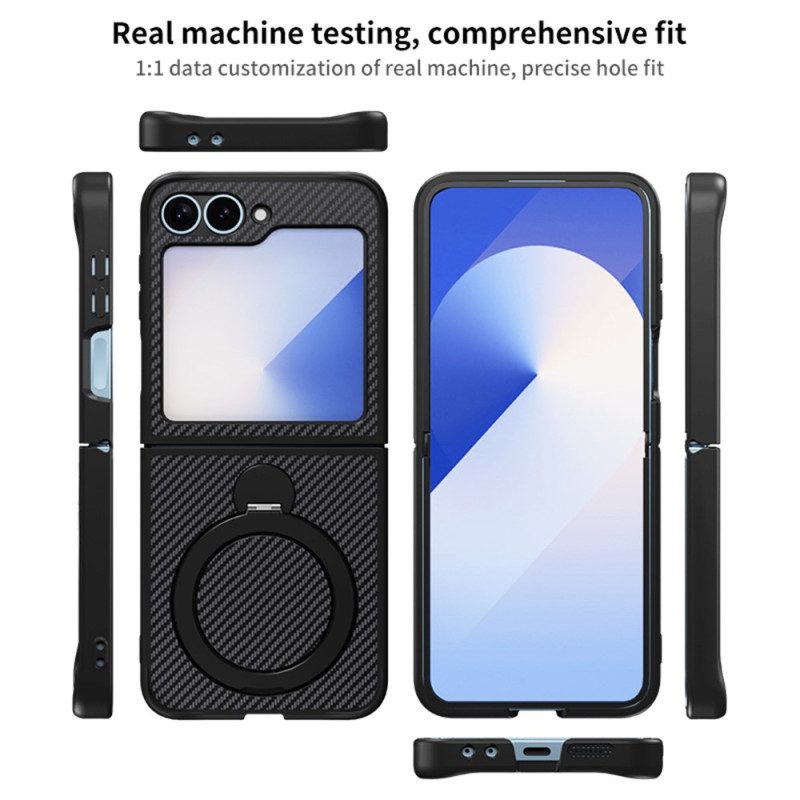 Hülle Für Samsung Galaxy Z Flip 7 Fe Carbonfaser-design Mit Magnetständer