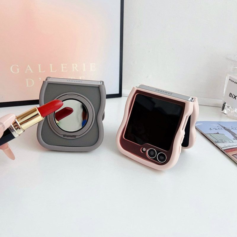 Hülle Für Samsung Galaxy Z Flip 7 Fe Drehbarer Ständer Und Integrierter Spiegel