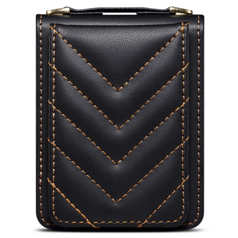 Hülle Für Samsung Galaxy Z Flip 7 Fe Gesteppter Kartenhalter Mit Schultergurt