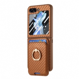 Hülle Für Samsung Galaxy Z Flip 7 Fe Kartenhalter In Carbonfaser-optik