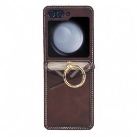 Hülle Für Samsung Galaxy Z Flip 7 Fe Kartenhalter Und Metallring