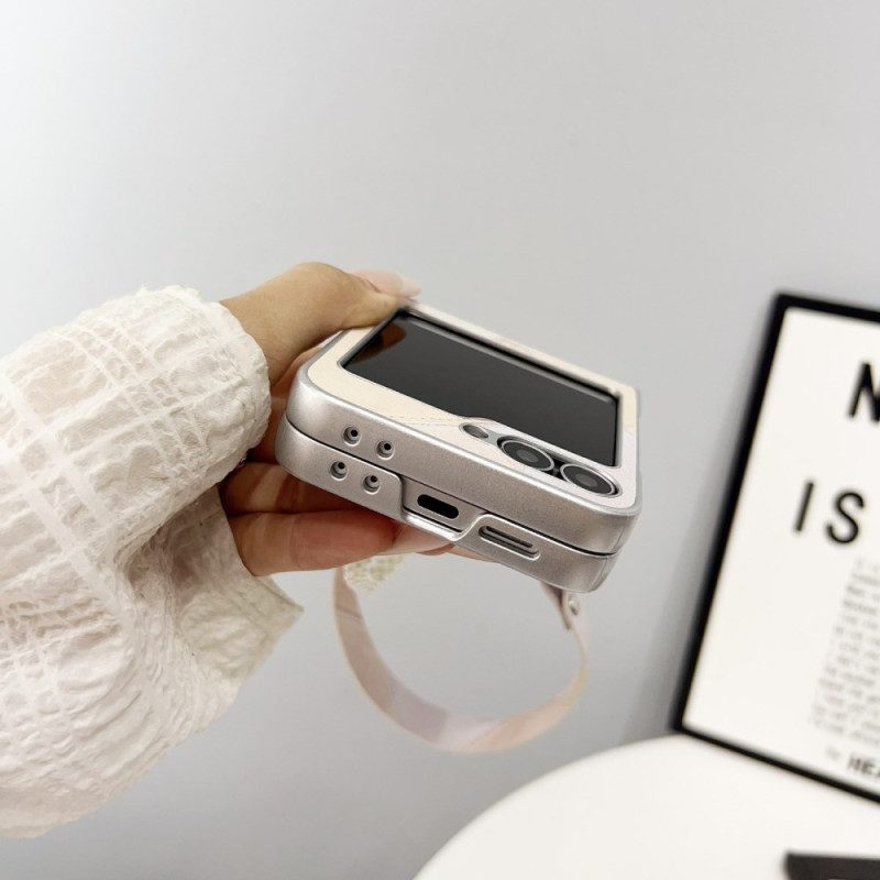 Hülle Für Samsung Galaxy Z Flip 7 Fe Rautenmuster Mit Tragegurt
