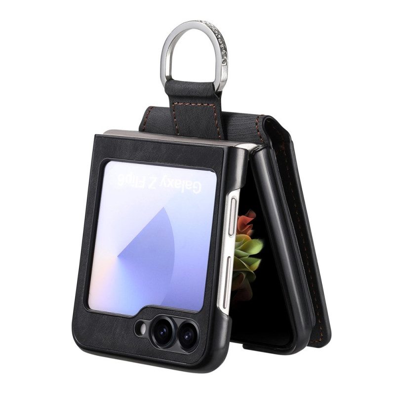 Hülle Für Samsung Galaxy Z Flip 7 Fe Wildleder-effekt Mit Kartenhalter