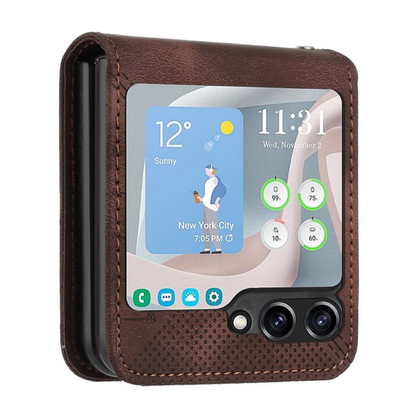 Hülle Samsung Galaxy Z Flip 7 Fe Gemusterte Geldbörse