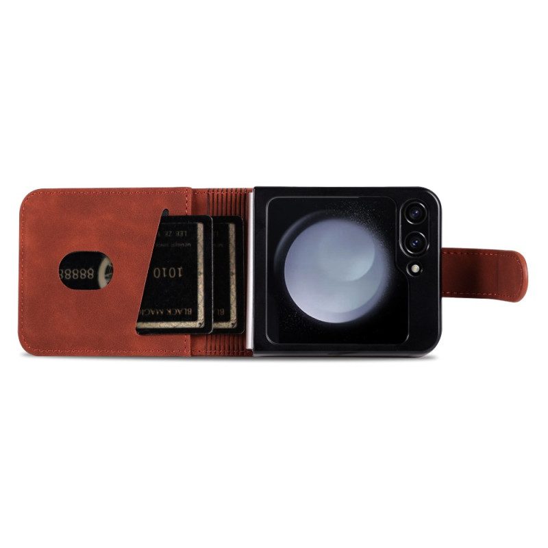 Hülle Samsung Galaxy Z Flip 7 Fe Handyhülle Azns Kartenetui Aus Kunstleder