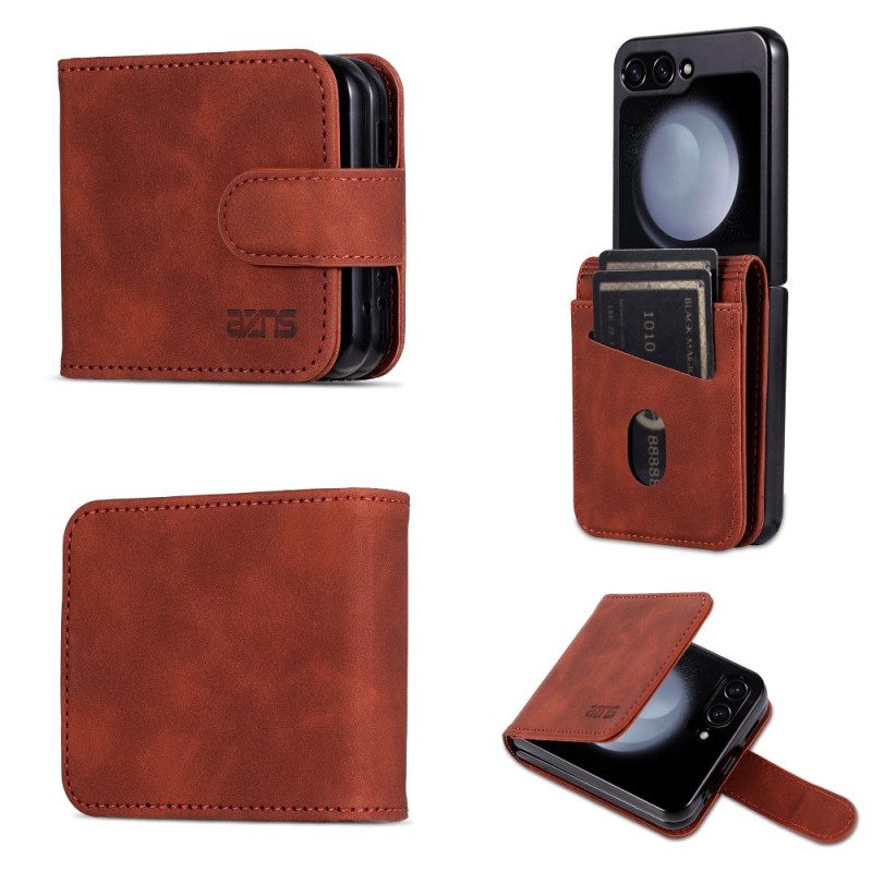 Hülle Samsung Galaxy Z Flip 7 Fe Handyhülle Azns Kartenetui Aus Kunstleder