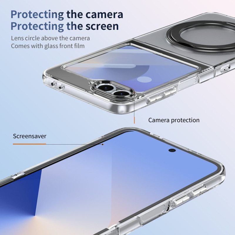 Hülle Samsung Galaxy Z Flip 7 Fe Handyhülle Magnetischer Ständer Und Hd-displayschutzfolie