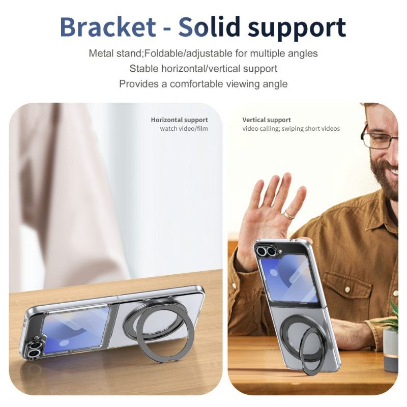 Hülle Samsung Galaxy Z Flip 7 Fe Handyhülle Magnetischer Ständer Und Hd-displayschutzfolie