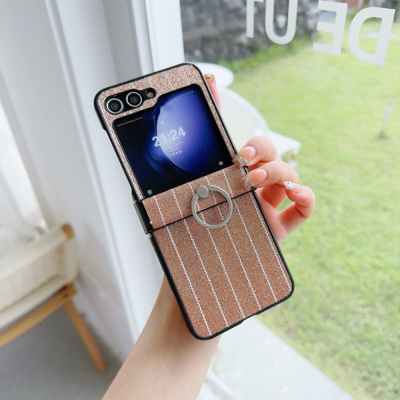 Hülle Samsung Galaxy Z Flip 7 Fe Handyhülle Ring Mit Streifenmuster