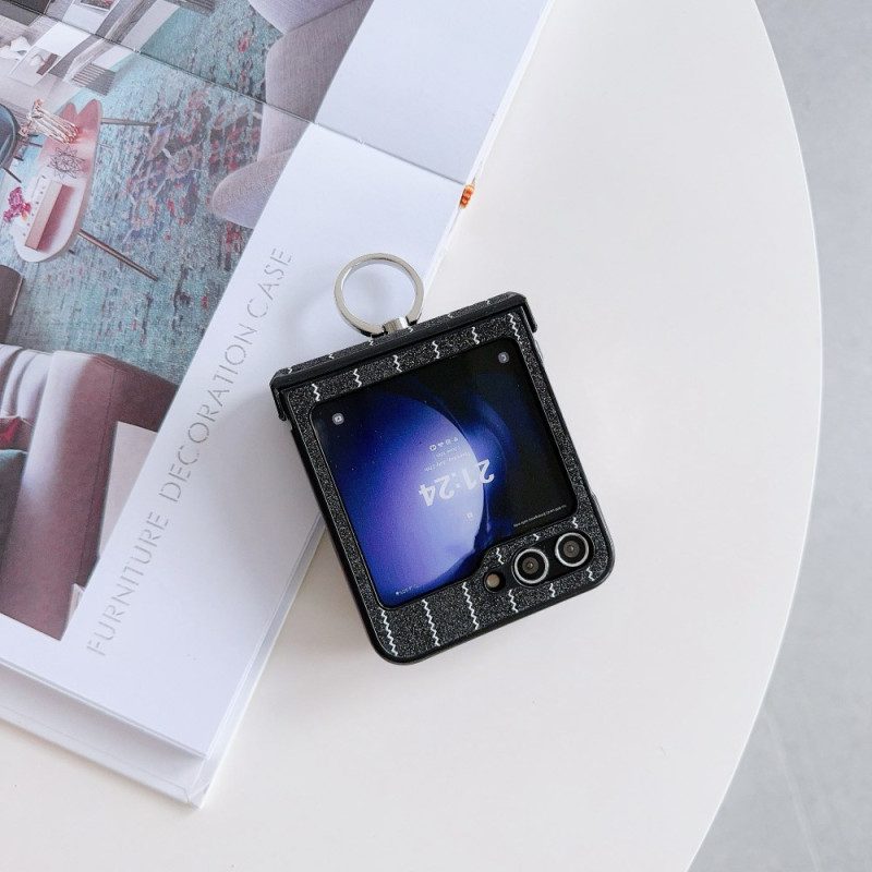 Hülle Samsung Galaxy Z Flip 7 Fe Handyhülle Ring Mit Streifenmuster