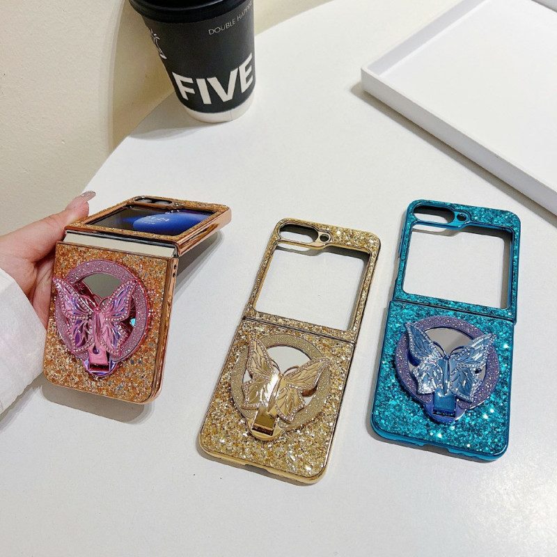 Hülle Samsung Galaxy Z Flip 7 Fe Handyhülle Strass-schmetterlingsständer