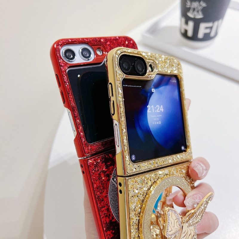 Hülle Samsung Galaxy Z Flip 7 Fe Handyhülle Strass-schmetterlingsständer