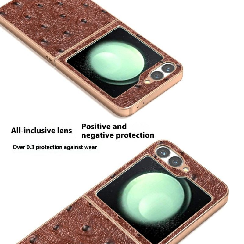 Hülle Samsung Galaxy Z Flip 7 Fe Handyhülle Straußenlederoptik