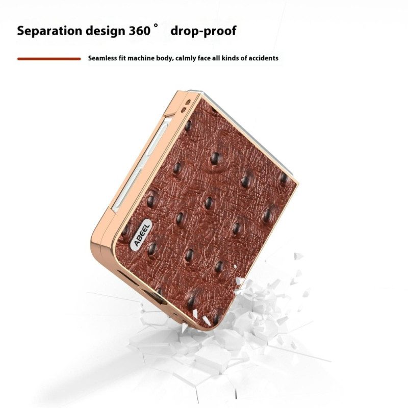 Hülle Samsung Galaxy Z Flip 7 Fe Handyhülle Straußenlederoptik