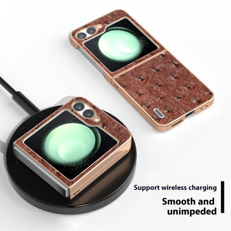 Hülle Samsung Galaxy Z Flip 7 Fe Handyhülle Straußenlederoptik