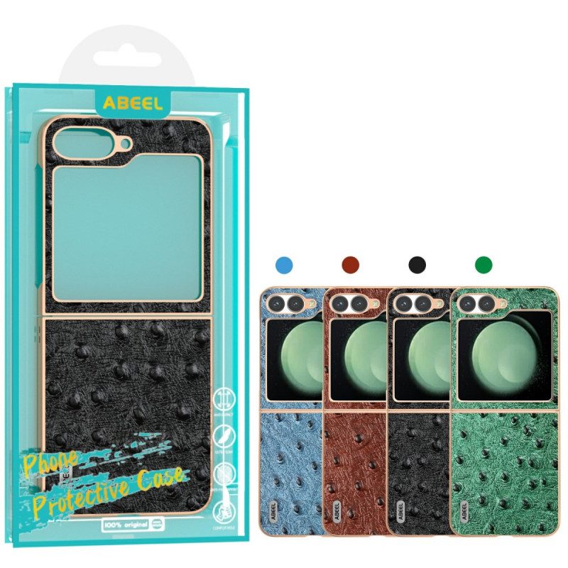 Hülle Samsung Galaxy Z Flip 7 Fe Handyhülle Straußenlederoptik