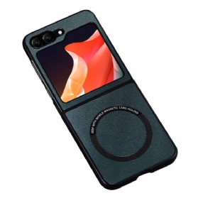 Hülle Samsung Galaxy Z Flip 7 Fe Lederoptik Magsafe-kompatibel