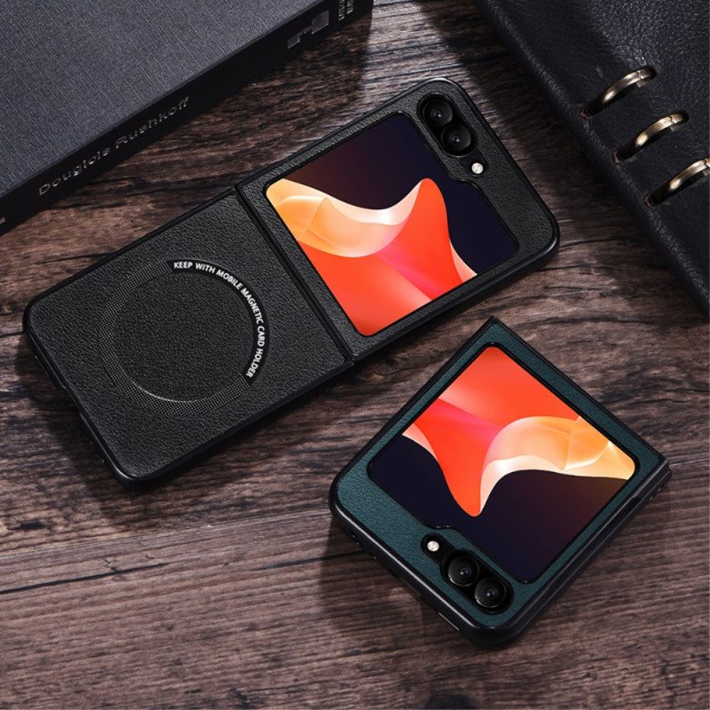 Hülle Samsung Galaxy Z Flip 7 Fe Lederoptik Magsafe-kompatibel