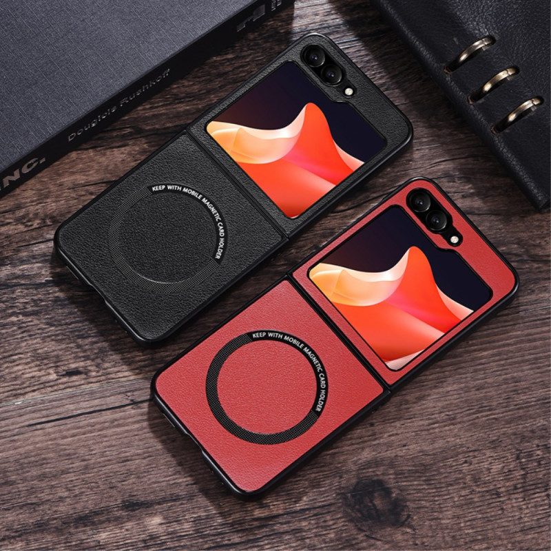 Hülle Samsung Galaxy Z Flip 7 Fe Lederoptik Magsafe-kompatibel