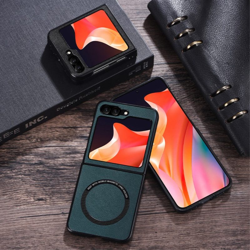 Hülle Samsung Galaxy Z Flip 7 Fe Lederoptik Magsafe-kompatibel