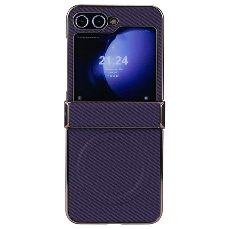 Hülle Samsung Galaxy Z Flip 7 Fe Magnetische Carbonfaser-textur