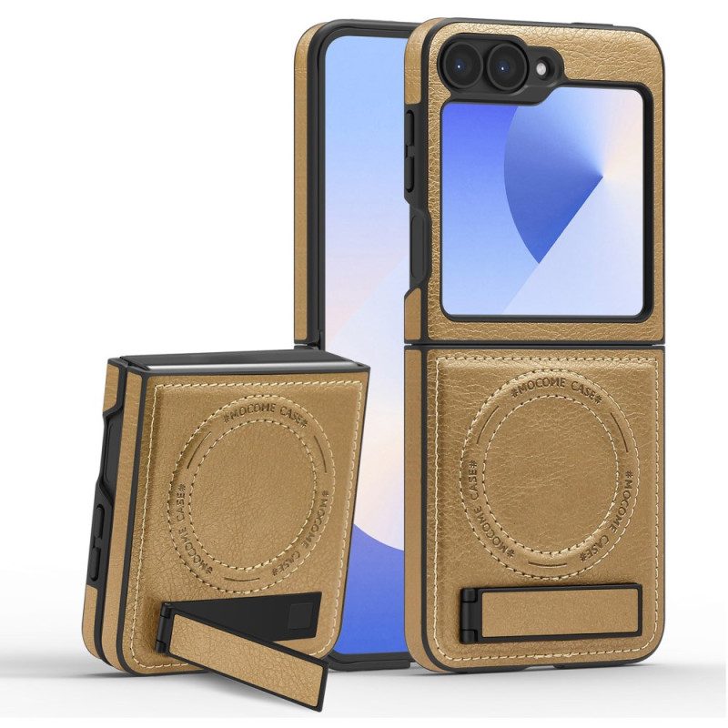 Hülle Samsung Galaxy Z Flip 7 Fe Magsafe-kompatibler Ständer In Lederoptik