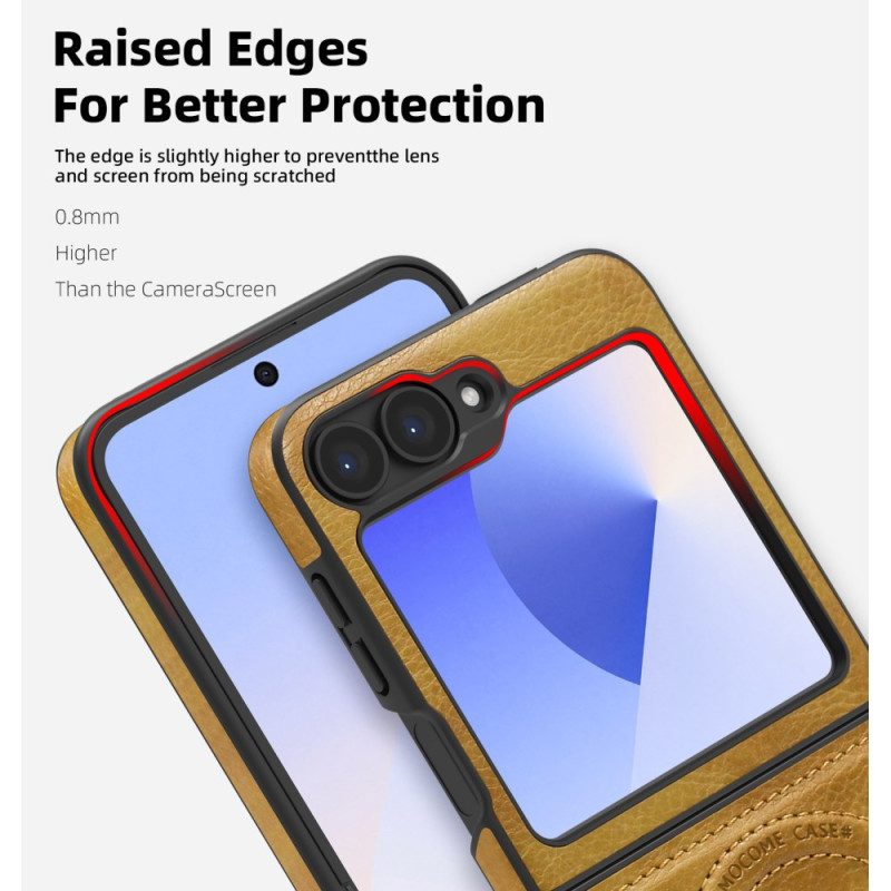 Hülle Samsung Galaxy Z Flip 7 Fe Magsafe-kompatibler Ständer In Lederoptik