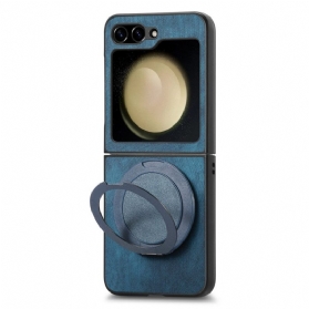 Hülle Samsung Galaxy Z Flip 7 Fe Wildlederoptik Mit Drehbarem Ständer