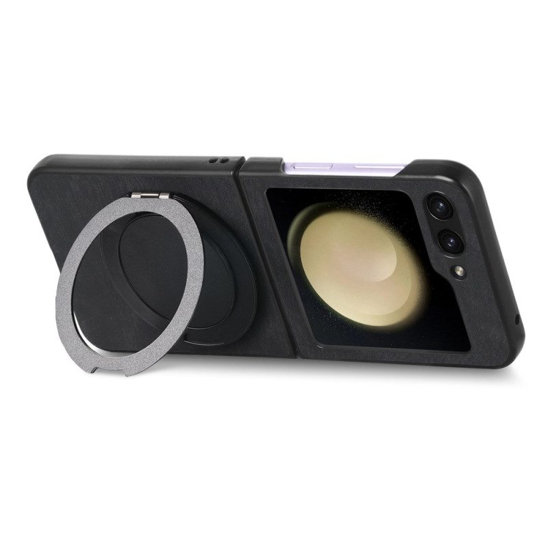 Hülle Samsung Galaxy Z Flip 7 Fe Wildlederoptik Mit Drehbarem Ständer
