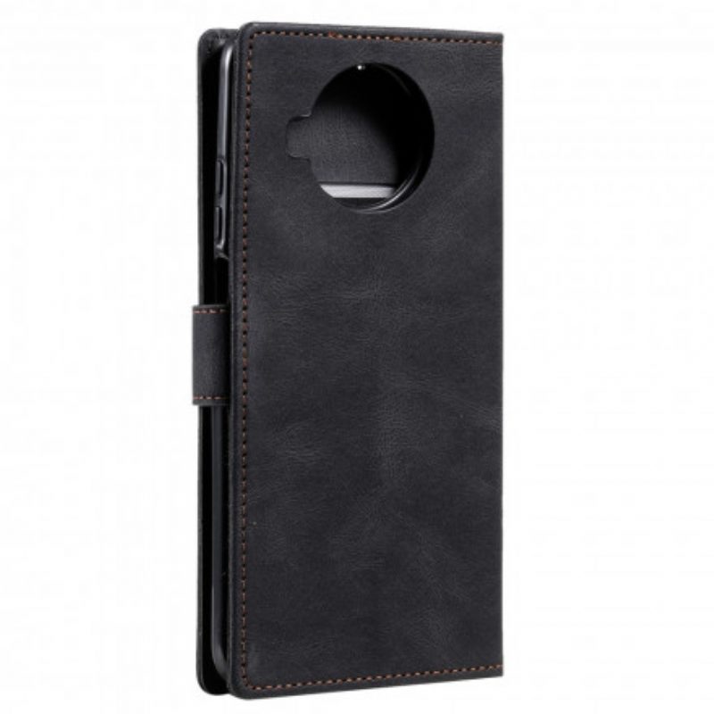 Flip Case Für Xiaomi Mi 10T Lite Zweifarbige Nieten Aus Kunstleder