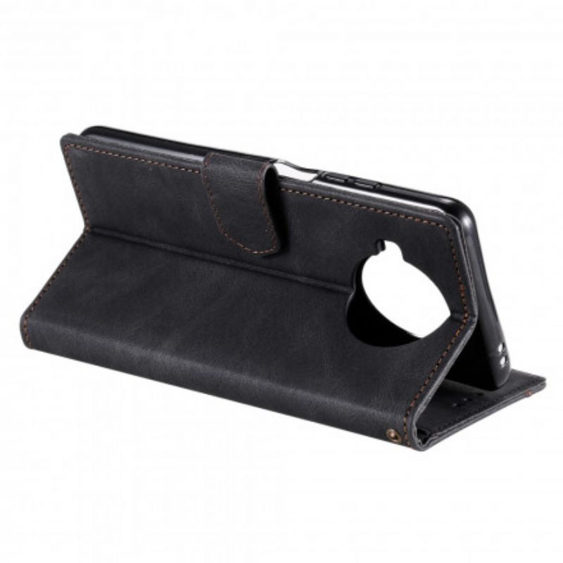 Flip Case Für Xiaomi Mi 10T Lite Zweifarbige Nieten Aus Kunstleder
