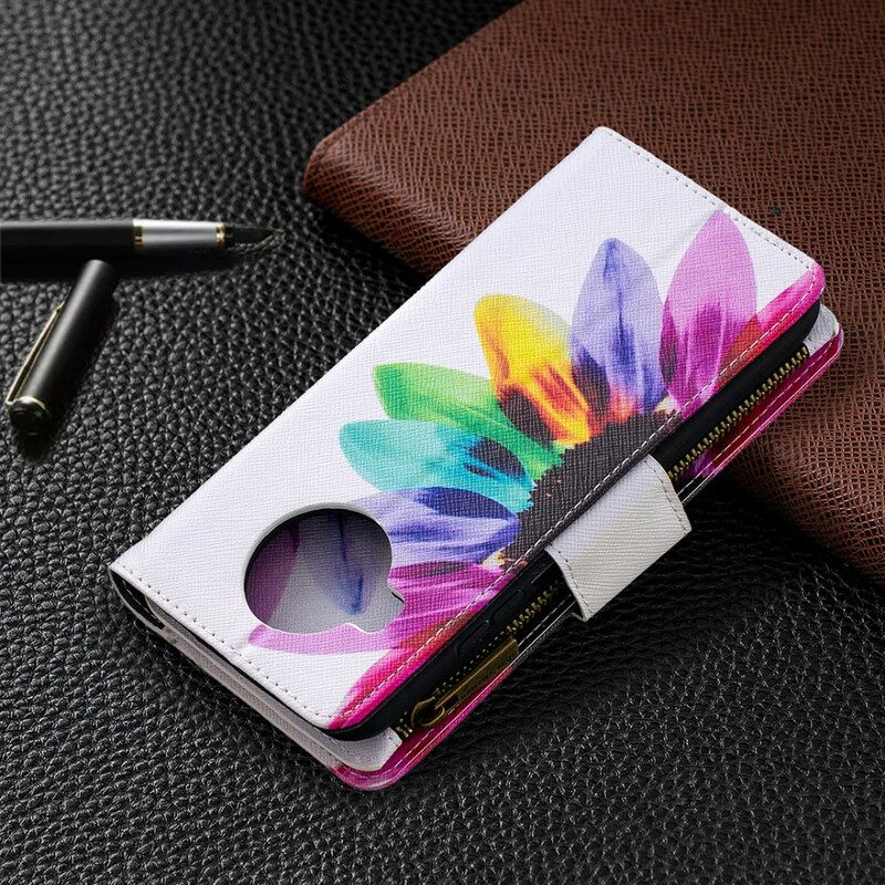 Lederhüllen Für Xiaomi Mi 10T Lite Blumentasche Mit Reißverschluss