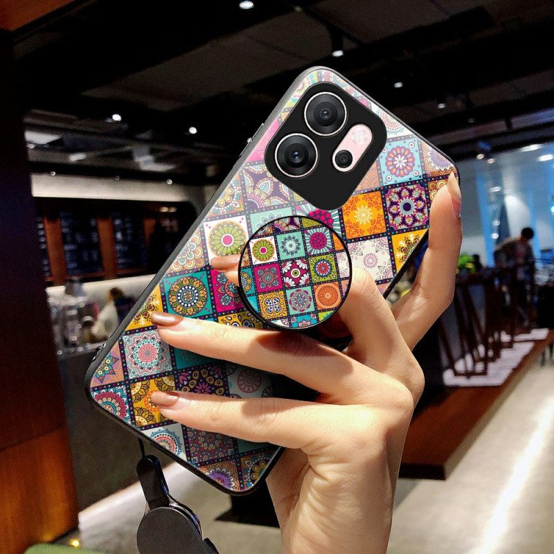 Hülle Oppo Reno 14f 5g Handyhülle Patchwork-ständer Mit Trageband