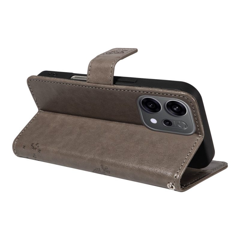 Lederhüllen Für Oppo Reno 14f 5g Baum Und Katze