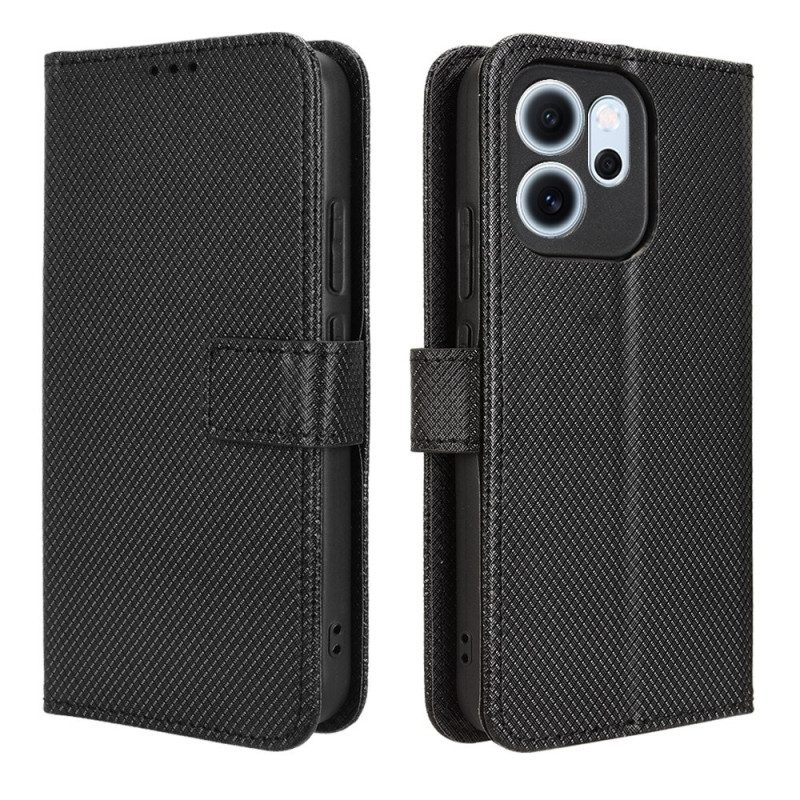 Lederhüllen Für Oppo Reno 14f 5g Strukturiertes Rautenmuster