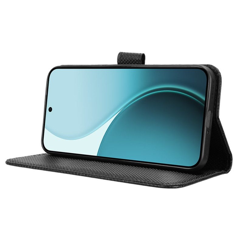 Lederhüllen Für Oppo Reno 14f 5g Strukturiertes Rautenmuster