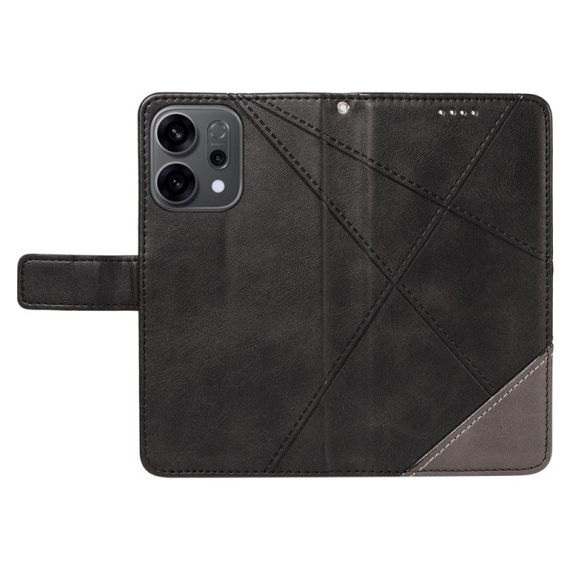 Lederhüllen Oppo Reno 14f 5g Handyhülle Zweifarbige Linien