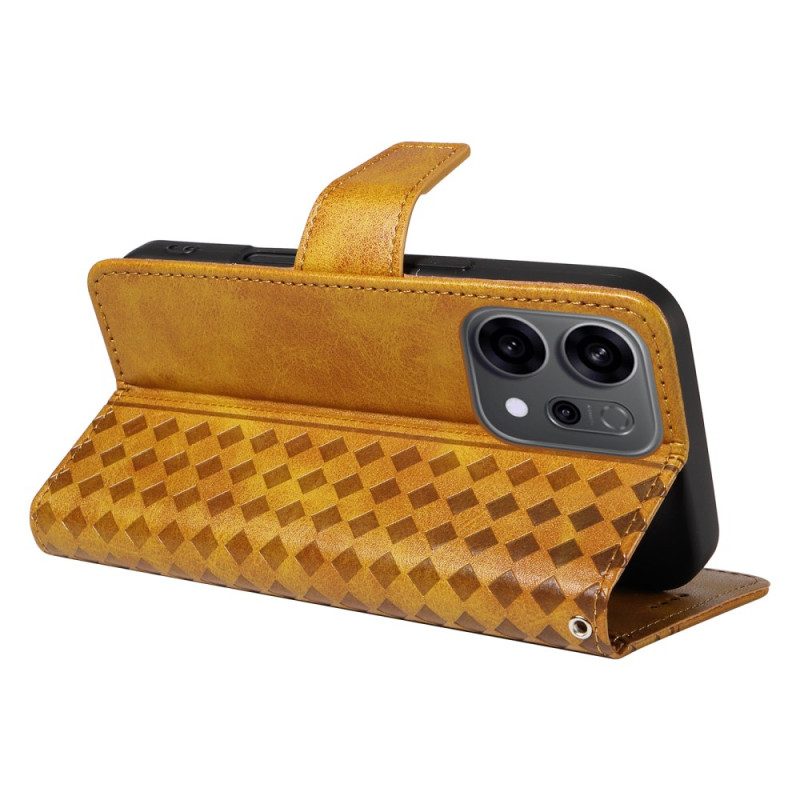 Lederhüllen Oppo Reno 14f 5g Rautenbordüre