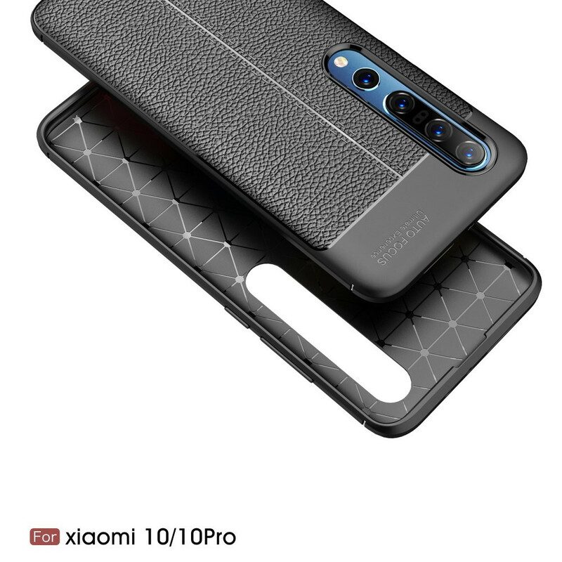 Hülle Für Xiaomi Mi 10 / 10 Pro Doppellinien-litschi-ledereffekt