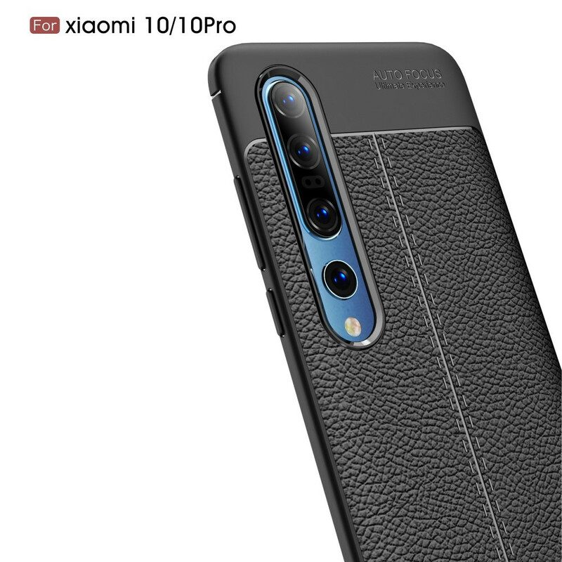 Hülle Für Xiaomi Mi 10 / 10 Pro Doppellinien-litschi-ledereffekt