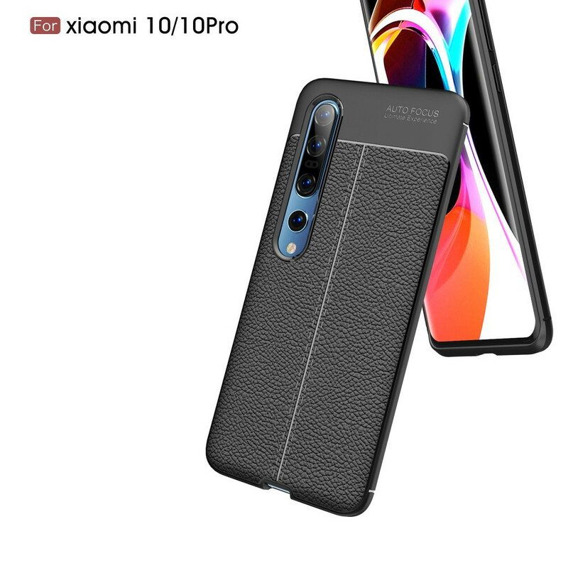 Hülle Für Xiaomi Mi 10 / 10 Pro Doppellinien-litschi-ledereffekt