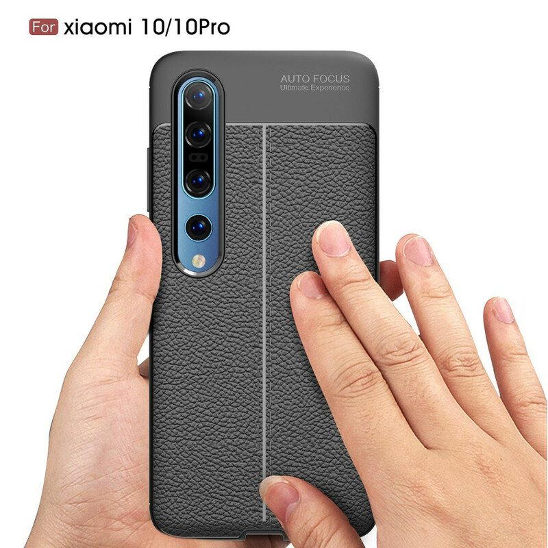 Hülle Für Xiaomi Mi 10 / 10 Pro Doppellinien-litschi-ledereffekt