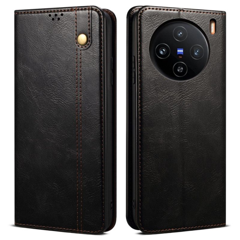 Flip Case Vivo X100 Pro Gewachstes Kunstleder