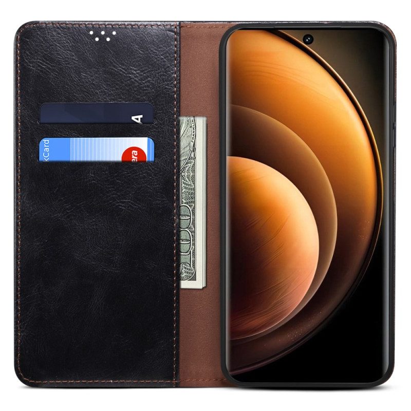 Flip Case Vivo X100 Pro Gewachstes Kunstleder