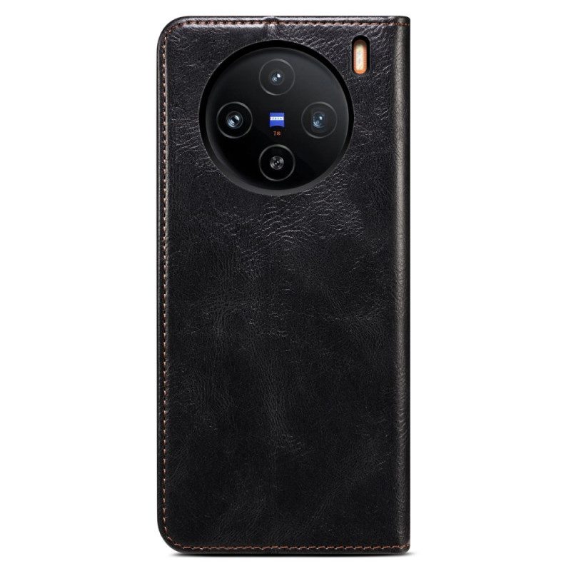 Flip Case Vivo X100 Pro Gewachstes Kunstleder