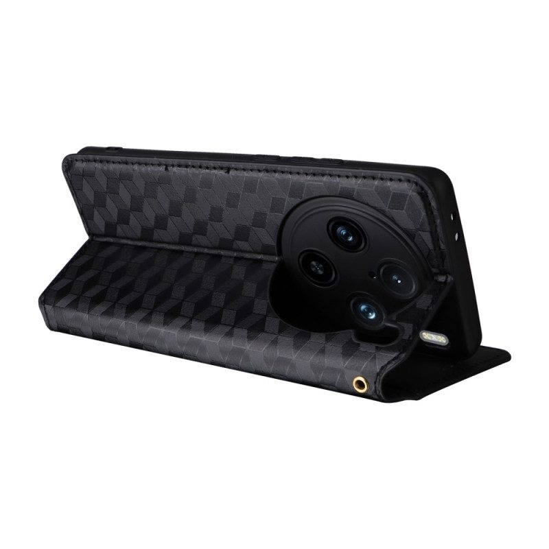 Lederhüllen Für Vivo X100 Pro Rautenmuster